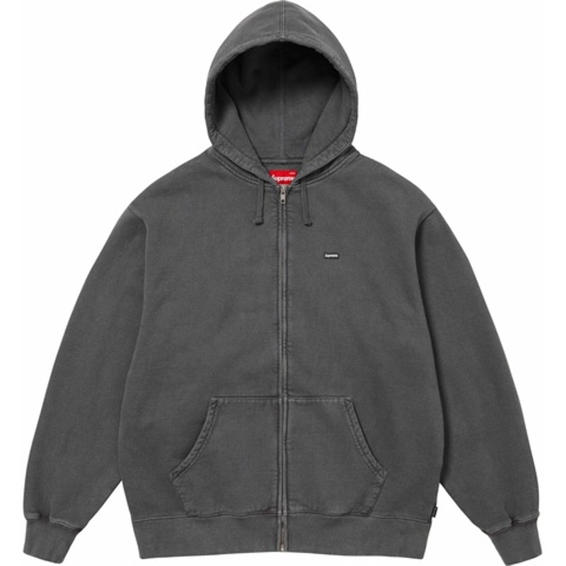 Supreme Men's Overdyed Small Box Zip Up Hooded Sweatshirt Size L In Dark Slate